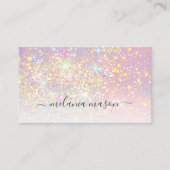 Holographic Glam Glitter Elegant Sparkles Girly Visitekaartje (Voorkant)