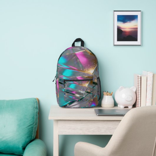 Holographic Glass Rainbow Bedrukte Rugzak (Insitu)