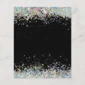 Holographic Glitter Beauty Salon Black Elegant Flyer (Achterkant)