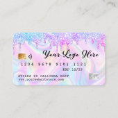 Holographic Glitter Drip VIP Loyalty Credit Style  Visitekaartje (Voorkant)