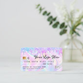 Holographic Glitter Drip VIP Loyalty Credit Style  Visitekaartje (Staand voorkant)