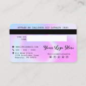 Holographic Glitter Drip VIP Loyalty Credit Style Visitekaartje (Achterkant)