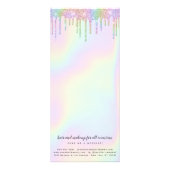 Holographic glitter drips glam lounge service menu (Achterkant)