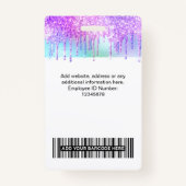 Holographic Glitter Drivers Employee Photo Logo Na Badge (Achterkant)