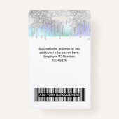 Holographic Glitter Drivers Employee Photo Logo Na Badge (Achterkant)