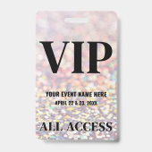 Holographic Glitter Event VIP Badge (Voorzijde)