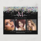 Holographic Glitter Makeup Artiest Photo Black Flyer (Voorkant)