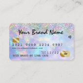 Holographic Glitter Opal Business VIP-creditcard Visitekaartje (Voorkant)