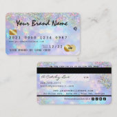 Holographic Glitter Opal Business VIP-creditcard Visitekaartje (Voorkant / Achterkant)