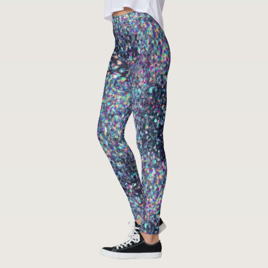 Holographic Glitter Pattern – Iridescent Rainbow  Leggings (Links)