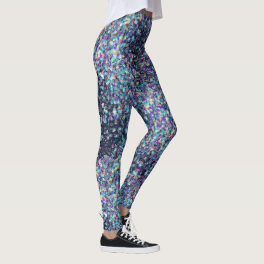 Holographic Glitter Pattern – Iridescent Rainbow Leggings (Rechts)
