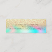Holographic Gold Bokeh Voeg je Logo toe Mini Visitekaartje (Achterkant)