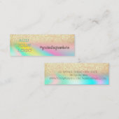 Holographic Gold Bokeh Voeg je Logo toe Mini Visitekaartje (Voorkant / Achterkant)