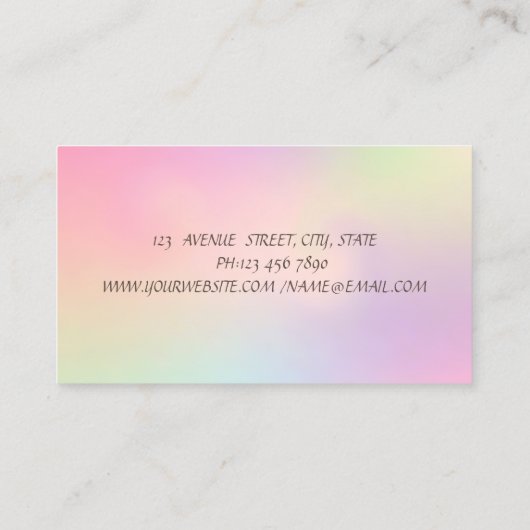 Holographic Gold Lotus Confetti Yoga Instructor Visitekaartje (Achterkant)