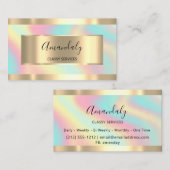 Holographic Gold Professional Makeup Artist Visitekaartje (Voorkant / Achterkant)