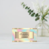 Holographic Gold Professional Makeup Artist Visitekaartje (Staand voorkant)