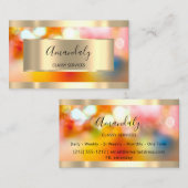 Holographic Gold Professional Makeup Influencer Visitekaartje (Voorkant / Achterkant)