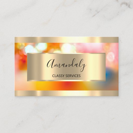 Holographic Gold Professional Makeup Influencer Visitekaartje (Voorkant)