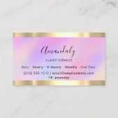 Holographic Gold Professional Makeup Nails roze Visitekaartje (Achterkant)