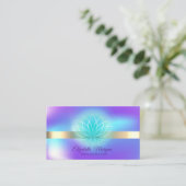 Holographic Gold Stripe, Lotus Yoga Instructor Visitekaartje (Staand voorkant)