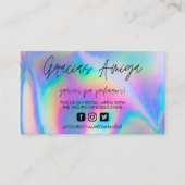 Holographic Gracias Trendy Salon Visitekaartje (Voorkant)