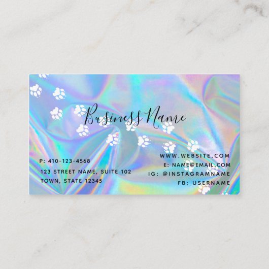 Holographic Grooming Service Loyalty-Kaarten Visitekaartje (Achterkant)