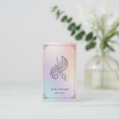 Holographic Hair Stylist Card with QR Code Visitekaartje (Staand voorkant)
