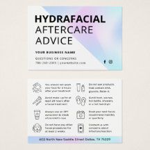 Holographic HydraFacial Aftercare Kaart