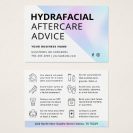 Holographic HydraFacial Aftercare Kaart