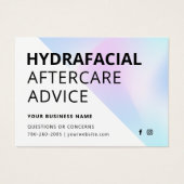 Holographic HydraFacial Aftercare Kaart (Voorkant)