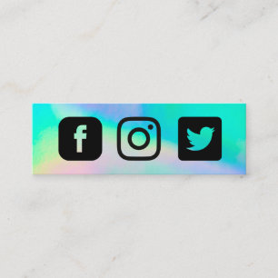 Holographic Instagram Twitter Facebook Mini Visitekaartje