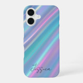 Holographic Iridescent Waves iPhone 16 Hoesje (Achterkant)