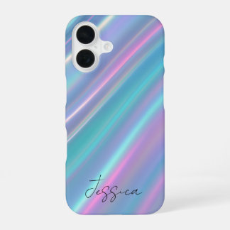 Holographic Iridescent Waves iPhone 16 Hoesje