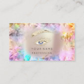 Holographic Lashes Brows Makeup Logo QRCode Visitekaartje (Voorkant)