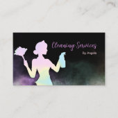 Holographic Maid Cleaning Services Sparking Chic Visitekaartje (Voorkant)