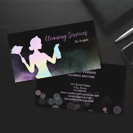 Holographic Maid Cleaning Services Sparking Chic Visitekaartje