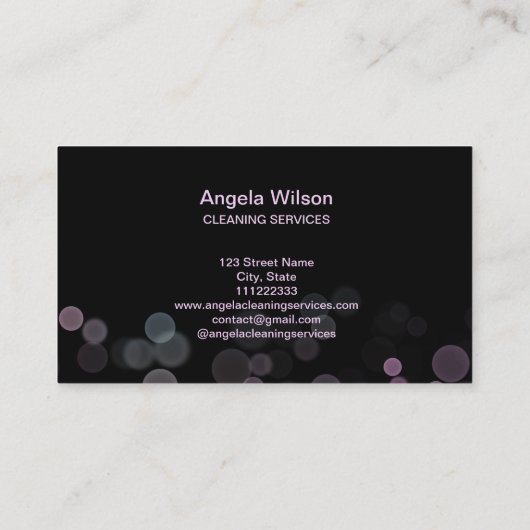 Holographic Maid Cleaning Services Sparking Chic Visitekaartje (Achterkant)