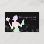 Holographic Maid Cleaning Services Sparking Chic Visitekaartje (Voorkant)