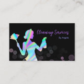 Holographic Maid Cleaning Services Sparking Chic Visitekaartje (Voorkant)