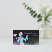 Holographic Maid Cleaning Services Sparking Chic Visitekaartje (Staand voorkant)