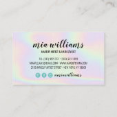 Holographic make-up hair script salon loyalty card (Achterkant)