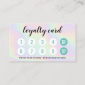 Holographic make-up hair script salon loyalty card (Voorkant)