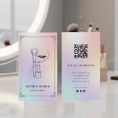 Holographic Makeup Artist Card with QR Code Visitekaartje