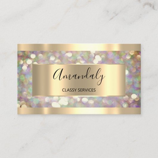 Holographic Makeup Artist Gold Lashes Extension Visitekaartje (Voorkant)