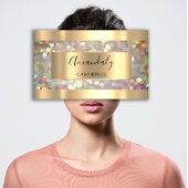 Holographic Makeup Artist Gold Lashes Extension Visitekaartje