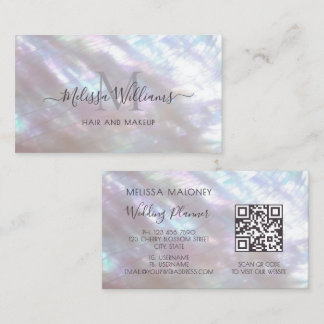 Holographic Makeup Artist Monogram Visitekaartje