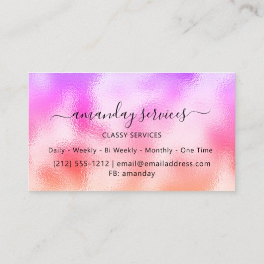 Holographic Makeup Gold Confetti Boutique Shop Visitekaartje (Achterkant)