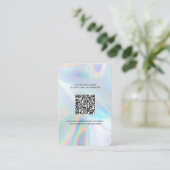 Holographic Modern van Company Logo QR Code Visitekaartje (Staand voorkant)