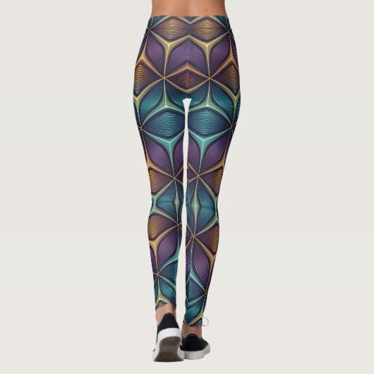 Holographic Morphing 3D Pattern | Seamless Leggings (Achterkant)