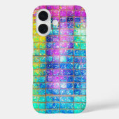 Holographic Mosaic Tile Rainbow Phone Case (Achterkant)